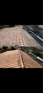 Photo de galerie - Faîtage / hydrofuge incolore avant - après 