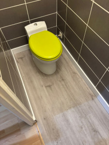 Photo de galerie - Pose de parquet avec faïence 