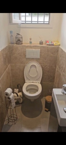 Photo de galerie - Pose wc suspendu + lave main + carrelage 