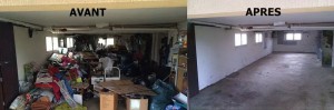 Photo de galerie - Débarrassement d'un garage avant et après.