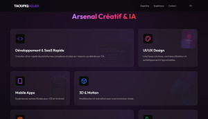 Photo de galerie - Mon site : Next.js & Tailwind. Design moderne, animations fluides, rapide et adapté mobiles. Je crée vos sites vitrines ou web apps avec cette même exigence de qualité. Contactez-moi pour donner vie à vos projets !