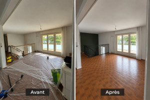 Photo de galerie - Salon et Rampe d’escalier repeint 