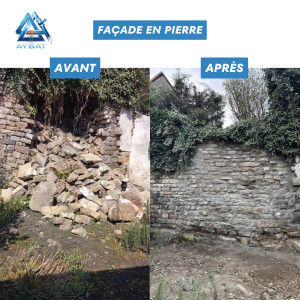 Photo de galerie - Reconstruction d’un mur en pierre 