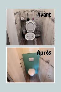 Photo de galerie - Remplacement du wc classique par un wc suspendu avec coffrage 