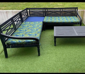 Photo de galerie - Coussin d’extérieur refait à neuf 