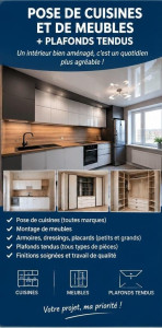 Photo de galerie - Pose de cuisine
Montage de meubles 
Armoires,dressing, ect...