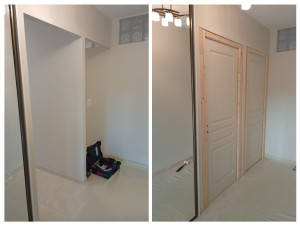 Photo de galerie - Pose porte et bâti de porte