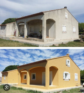 Photo de galerie - Première étape, nettoyage des façades deuxième étape peinture complète des façades, 