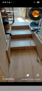 Photo de galerie - Habillage escaliers avec du parquet 

