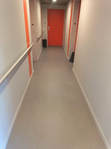 Photo de galerie - Nettoyage couloir immeuble.
