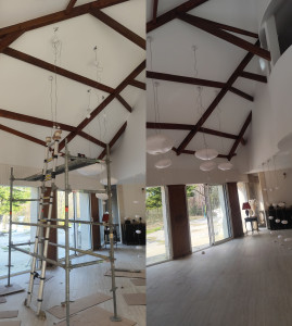 Photo de galerie - Montage de de luminaires a 8m de hauteur.