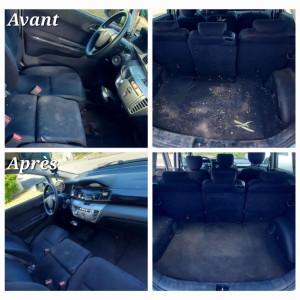 Photo de galerie - Nettoyage intérieur véhicule, ici sur une Honda FR-V 2.2 i-CTDi de 2007, avant passage contrôle technique.