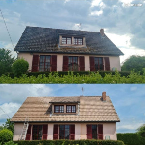 Photo de galerie - Nettoyage de toiture : un avant/après de qualité.