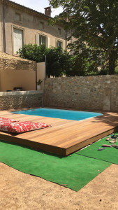 Photo de galerie - Création d’une piscine et terrasse bois 