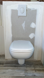 Photo de galerie - Pose d’une cuvette WC suspendu 