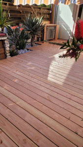 Photo de galerie - Pose d'une terrasse en bois en pin douglas