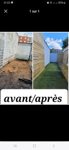 Photo de galerie - Aménagement  et création pelouse
bardage
peinture 