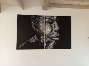 Photo de galerie - Tableau bitiqu peint a l acrylique au couteau 