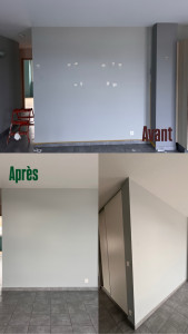 Photo de galerie - Remise en état d’un mur + mise en peinture 