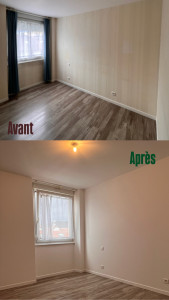 Photo de galerie - Enlèvement de tapisserie + mise en peinture d’une chambre 