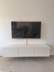 Photo de galerie - Montage + pose meuble tv Ikea Besta et pose Tv mural