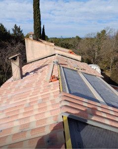 Photo de galerie - Pose écran sous toiture liteau 