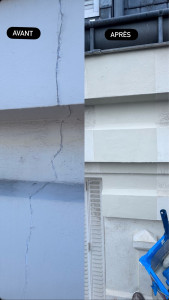 Photo de galerie - Reprise de fissure en maçonnerie + finition peinture 