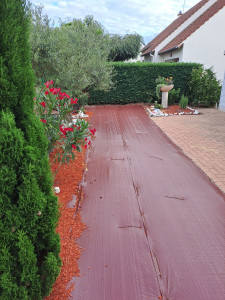 Photo de galerie - Pose de géotextile 