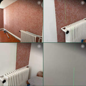 Photo de galerie - Pose de papier peint, tapisserie, intissé et panoramique. Travail soigné et précis au laser. Poseur expérimenté, devis gratuit et intervention rapide.