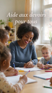 Photo de galerie - Tutorat personnalisé pour enfants✨  
De l’aide aux devoirs au renforcement scolaire.  
Méthode + patience + résultats.  
J’aide les enfants à comprendre, à progresser et à reprendre confiance en eux.  
Ambiance chaleureuse, ludique et sans pression ?