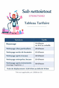 Photo de galerie - Grille tarifaire