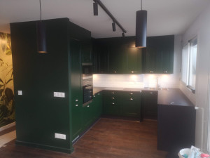 Photo de galerie - Rénovation complète d'un appartement, parquet, cuisine, salle de bain, chambre.