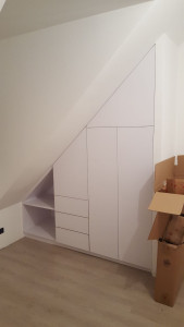 Photo de galerie - Dressing sur mesure en medium blanc a faire découpe sur place ??