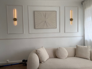 Photo de galerie - Peinture, Pose luminaire, cadre , moulures.