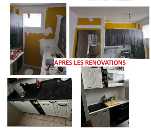 Photo de galerie - Rénovation: peinture, montage cuisine, prise, branchement, découpe plan de travail