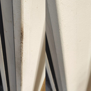 Photo de galerie - Avant après, le mur a retrouvé sa blancheur 