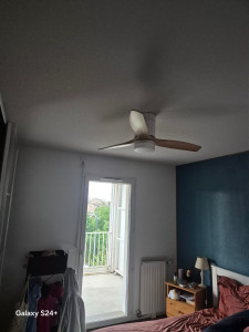 Photo de galerie - Installation nouvelle ventilateur avec lumière intégré 