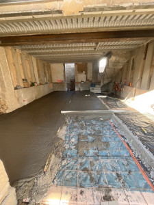 Photo de galerie - Réalisation d’une dalle beton prête à carreler 
