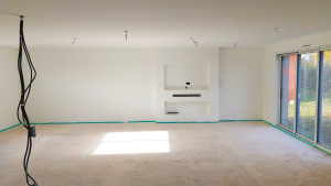 Photo de galerie - Création et  isolation d'un nouvel espace  puis création d un meuble multimédia