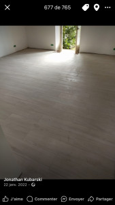 Photo de galerie - Pose de carrelage imitation parquet 120cm x 20cm