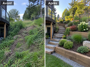 Photo de galerie - Aménagement d’une butte en escalier 
