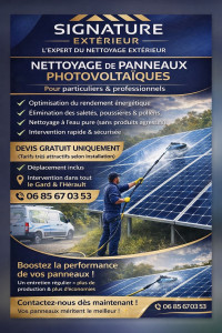 Photo de galerie - Nettoyage panneaux solaires 