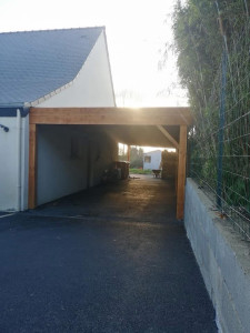 Photo de galerie - Création d’un carport en bois avec bac acier