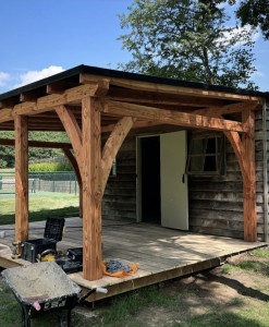 Photo de galerie - Création d'un carport pour une terrasse.