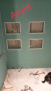 Photo de galerie - Isolation et pose de placo dans une salle de bain 