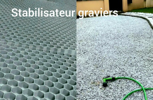 Photo de galerie - Pose graviers avec stabilisateur 