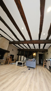 Photo de galerie - Pose de placo mise en place de spots peintures et pose de parquet 