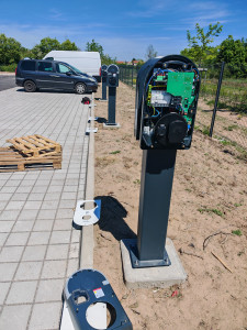 Photo de galerie - Installation borne de recharge électrique, raccordement 