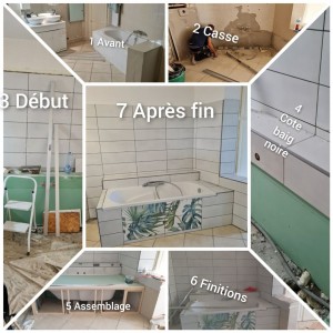 Photo réalisation - Plomberie - Installation sanitaire - Ismail (Homme toutes mains) - Perpignan (Saint-Martin 4) : Salle de bain 