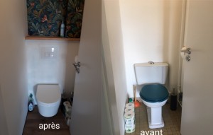 Photo de galerie - Pose d'un WC suspendu en remplacement de l'ancien